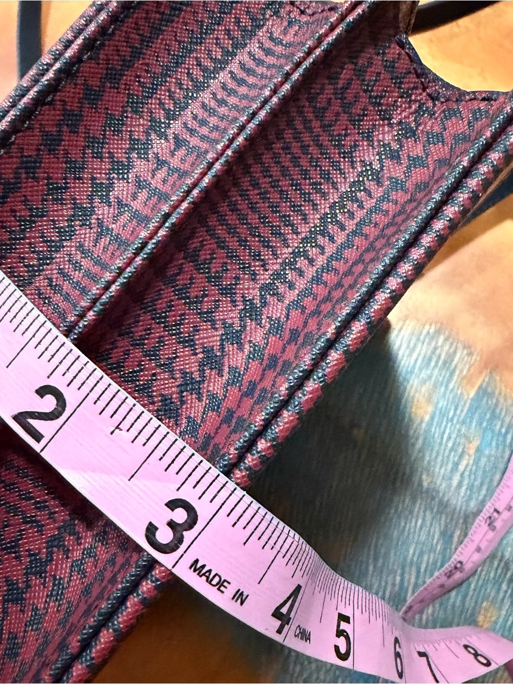 Vintage Brooks Brothers Red Fleece Crossbody bag houndstooth plaid - Picture 7 of 11